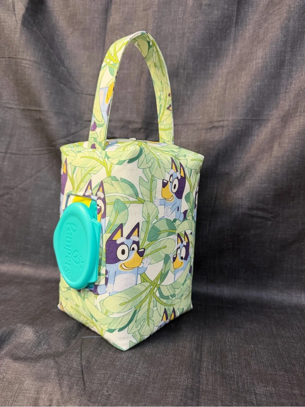 Green Leaf Bluey Wipes Bag with Carry Handle